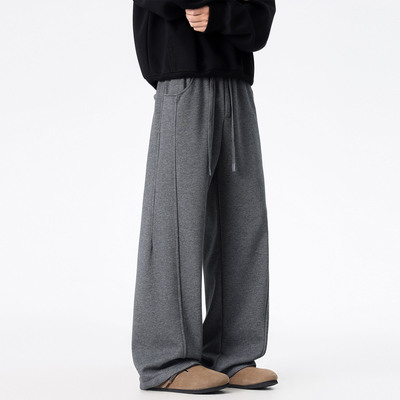 ZMGEEN加绒卫裤男款秋冬季美式潮牌宽松直筒裤子百搭运动休闲长裤