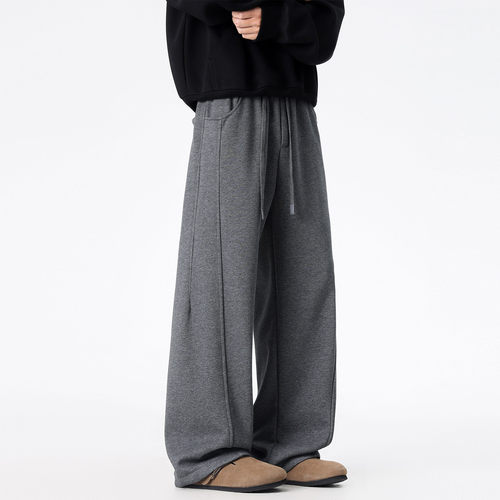 ZMGEEN加绒卫裤男款秋冬季美式潮牌宽松直筒裤子百搭运动休闲长裤