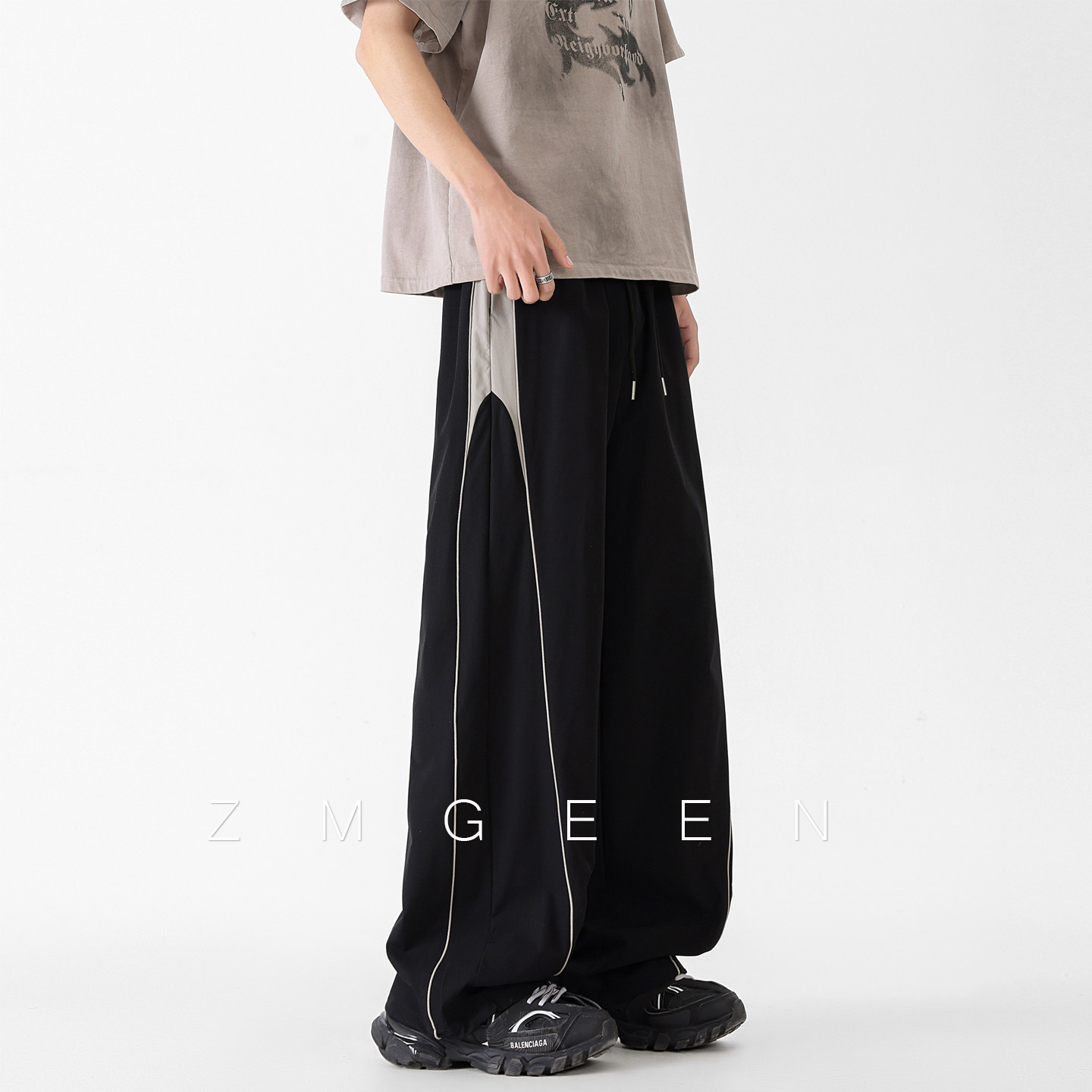 ZMGEEN潮牌裤子男生夏季薄款美式宽松直筒冲锋裤速干运动休闲长裤