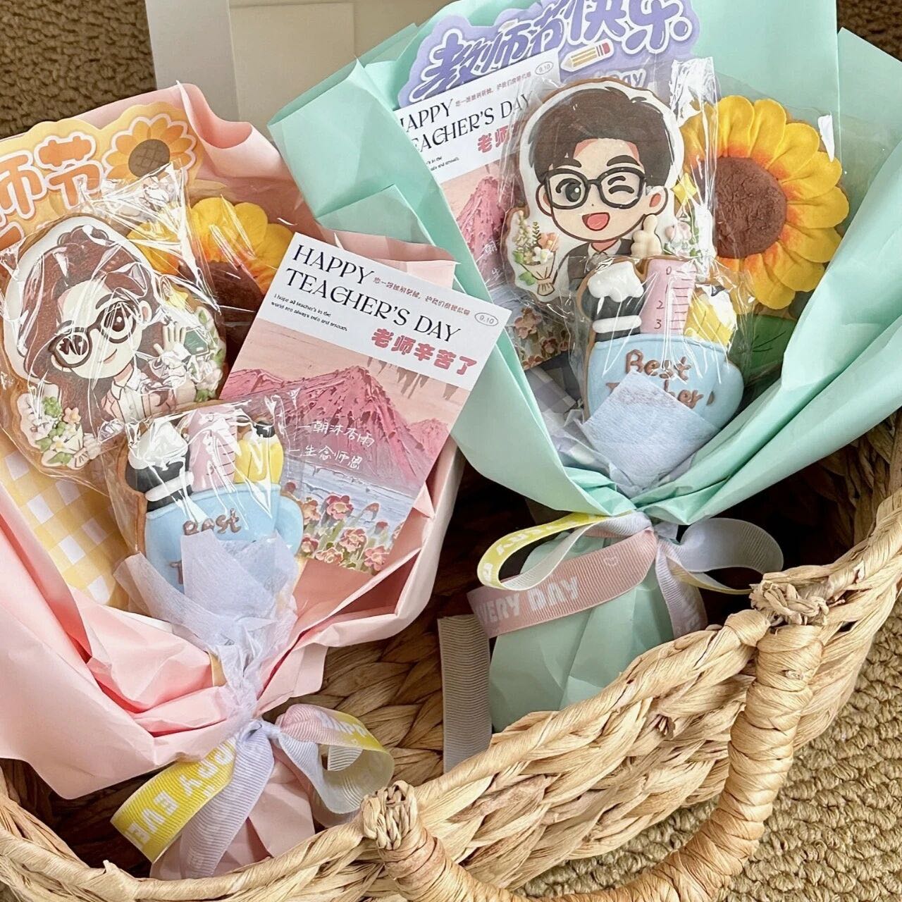 yesuser教师节糖霜花束饼干