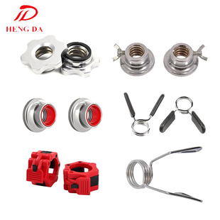 特价哑铃杠铃奥杆卡簧双保险不松动钢制六角螺母2.5cm哑铃杆配件