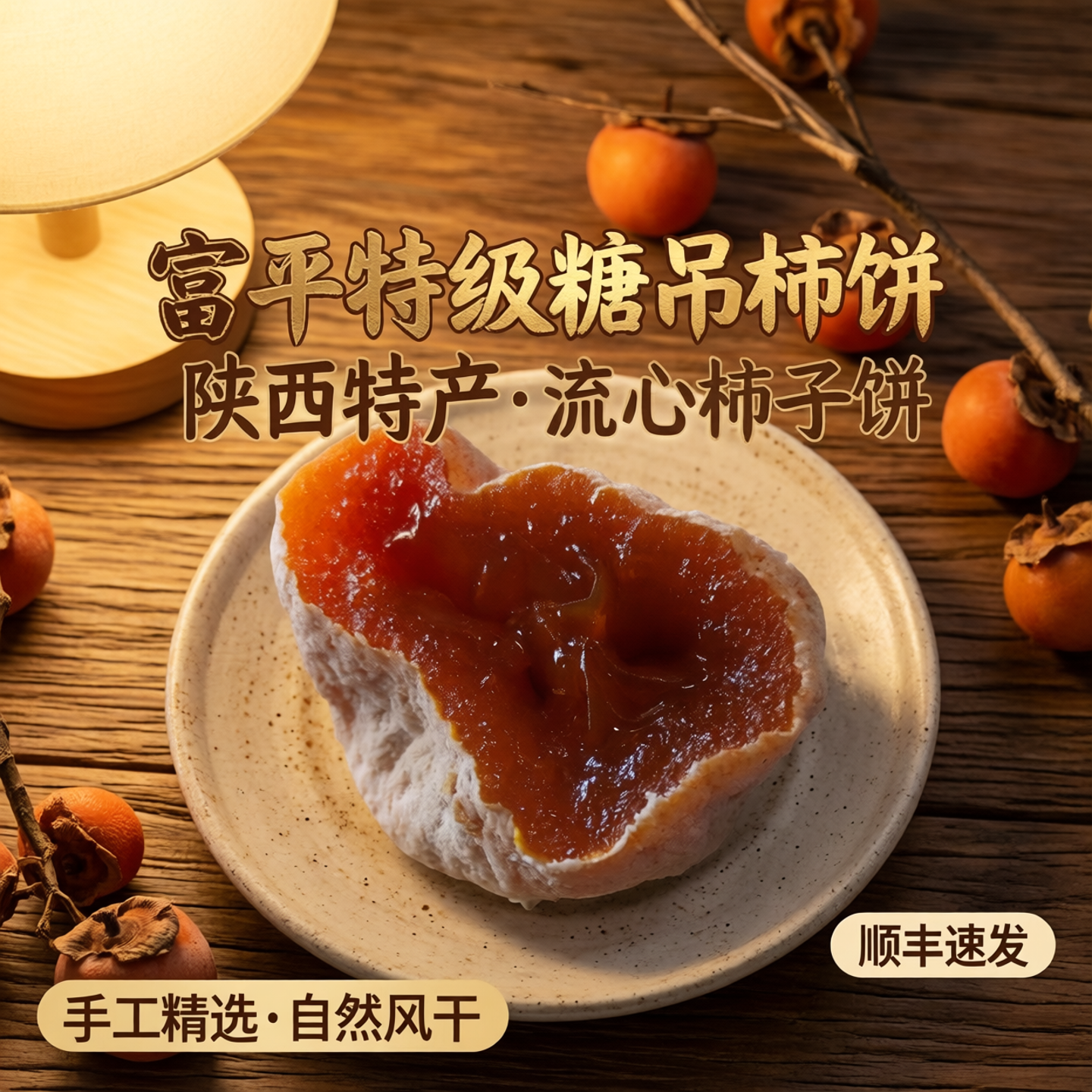 【顺丰速发】柿饼富平特级官方旗舰店糖吊柿饼陕西特产流心柿子饼
