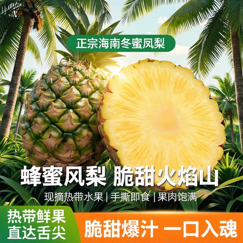 正宗海南冬蜜凤梨，青的直接吃