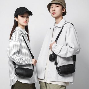 女包其他均码 通用款 黑色带小包斜挎包拉链PU撞色 新款 2026春季