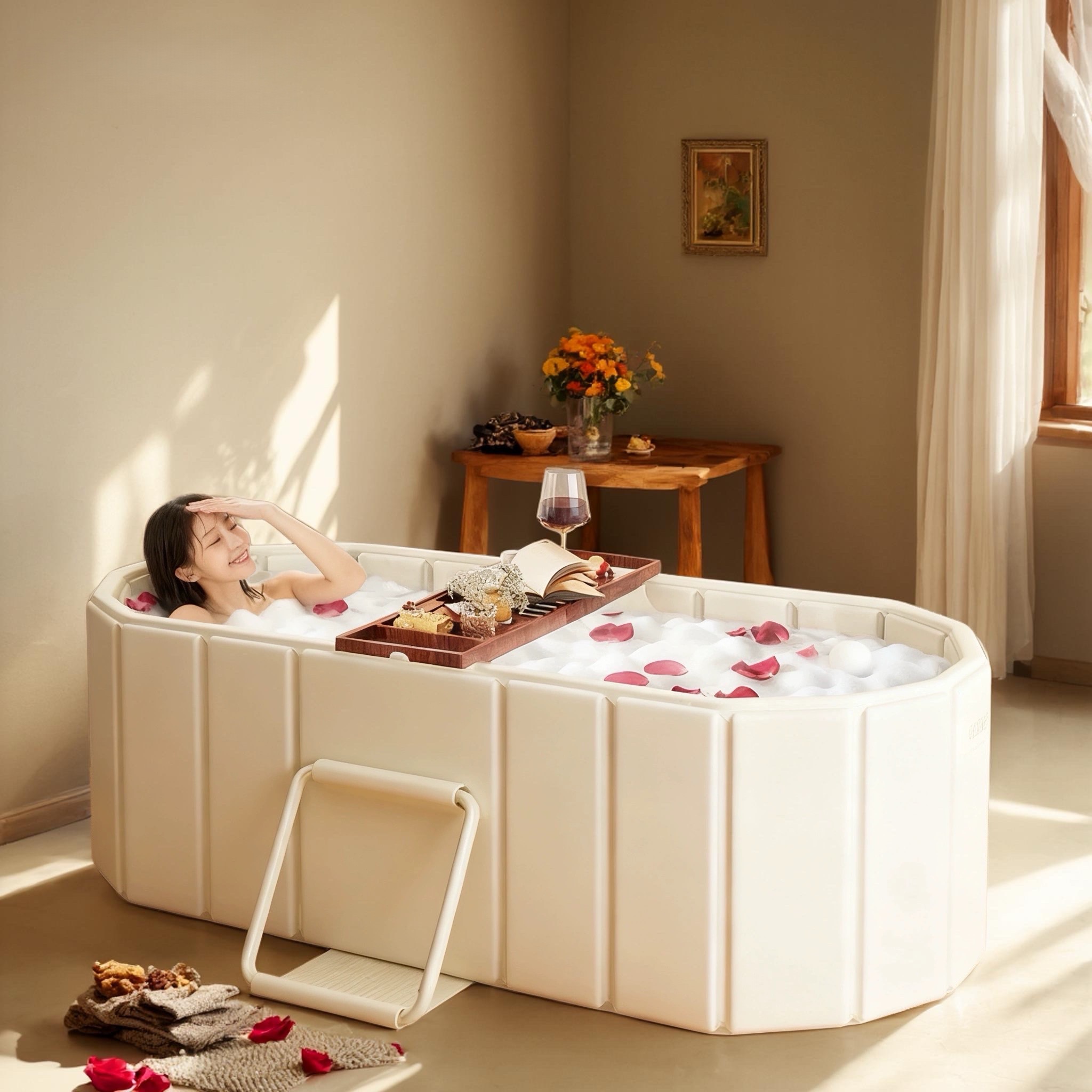 家用折叠泡澡桶双人浴缸