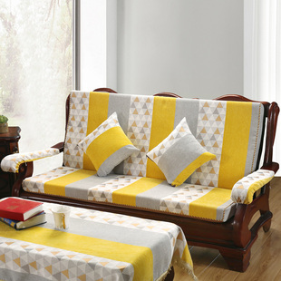 新中式 红实木沙发垫带靠背连体加厚防滑定做春秋联邦椅海绵坐垫