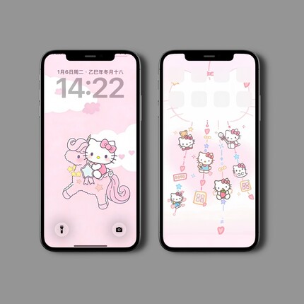 16张hello Kitty凯蒂猫可爱卡通手机壁纸高清屏保小众少女心图片