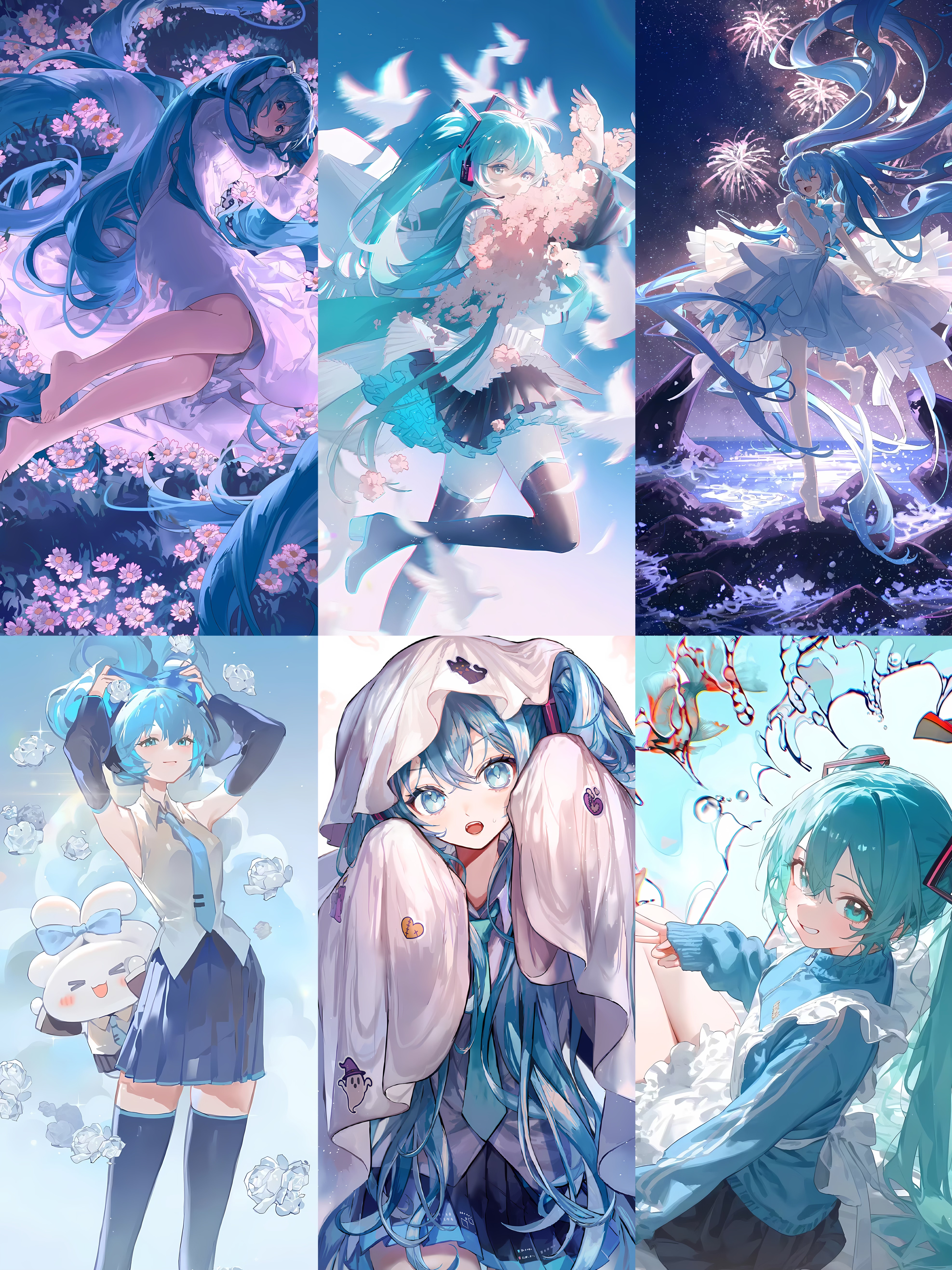 【60张】初音未来miku动漫女生壁纸高清屏保卡片手帐素材可爱唯美