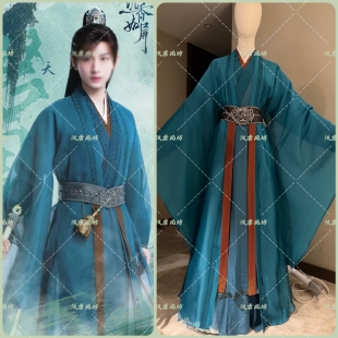 沉香如屑成毅唐周孔雀蓝藏青大侠仙侠古装景区NPC仿妆COS演出服