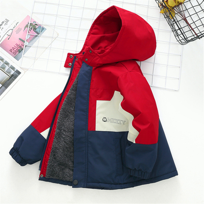 儿童冬装加绒冲锋衣外套夹棉上衣