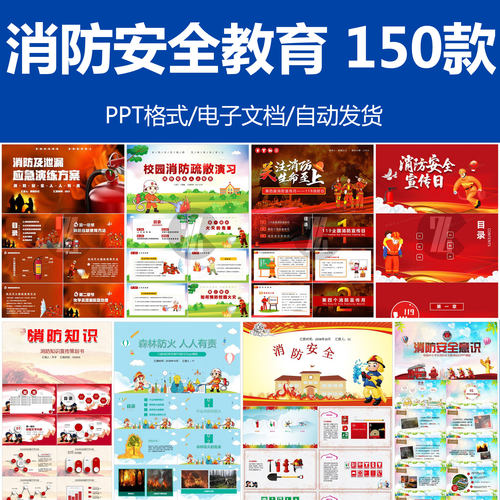 中小学生消防安全培训ppt课件模板企业防火知识宣传教育汇报总结