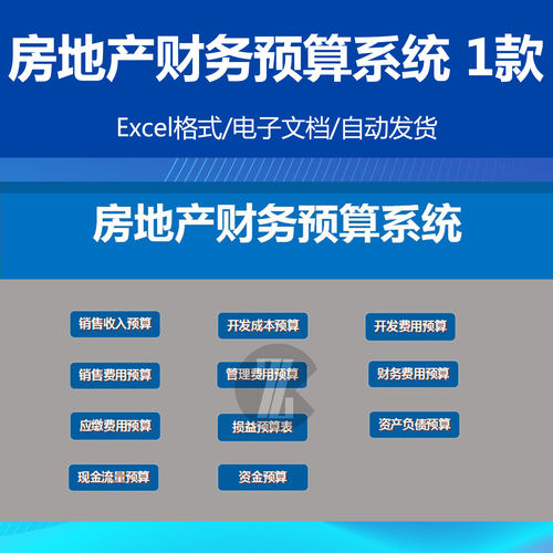 房地产行业财务预算系统EXCEL电子应用表格模板