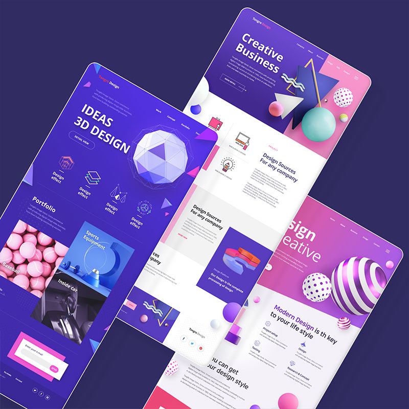 WEB网页界面UI后台电脑端作品集面试包装展示样机PSD设计模板素材
