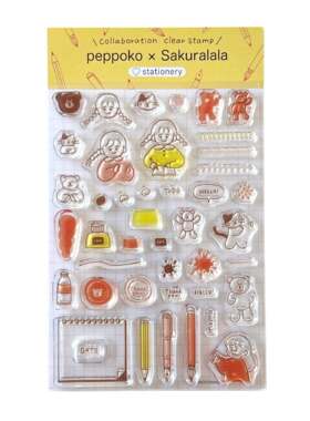 现货Peppoko x Sakuralala 联名透明印章love Stationery文具手账