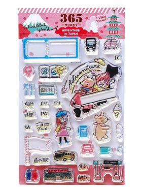 包邮现货日本sakuralala透明印章  Adventure in Japan