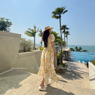 DPLAY2026春季【度假系列】法式黄色连衣裙女装夏天巨好看长裙子