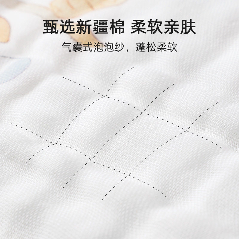 柔蕴儿童纱布浴巾超软新生婴儿全棉夏季薄款宝宝纯棉A类洗澡巾