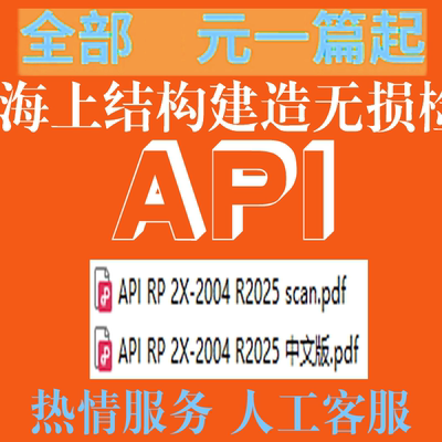 API RP 2X-2004 R2025 海上结构建造无损检验和人员资格准则 标准