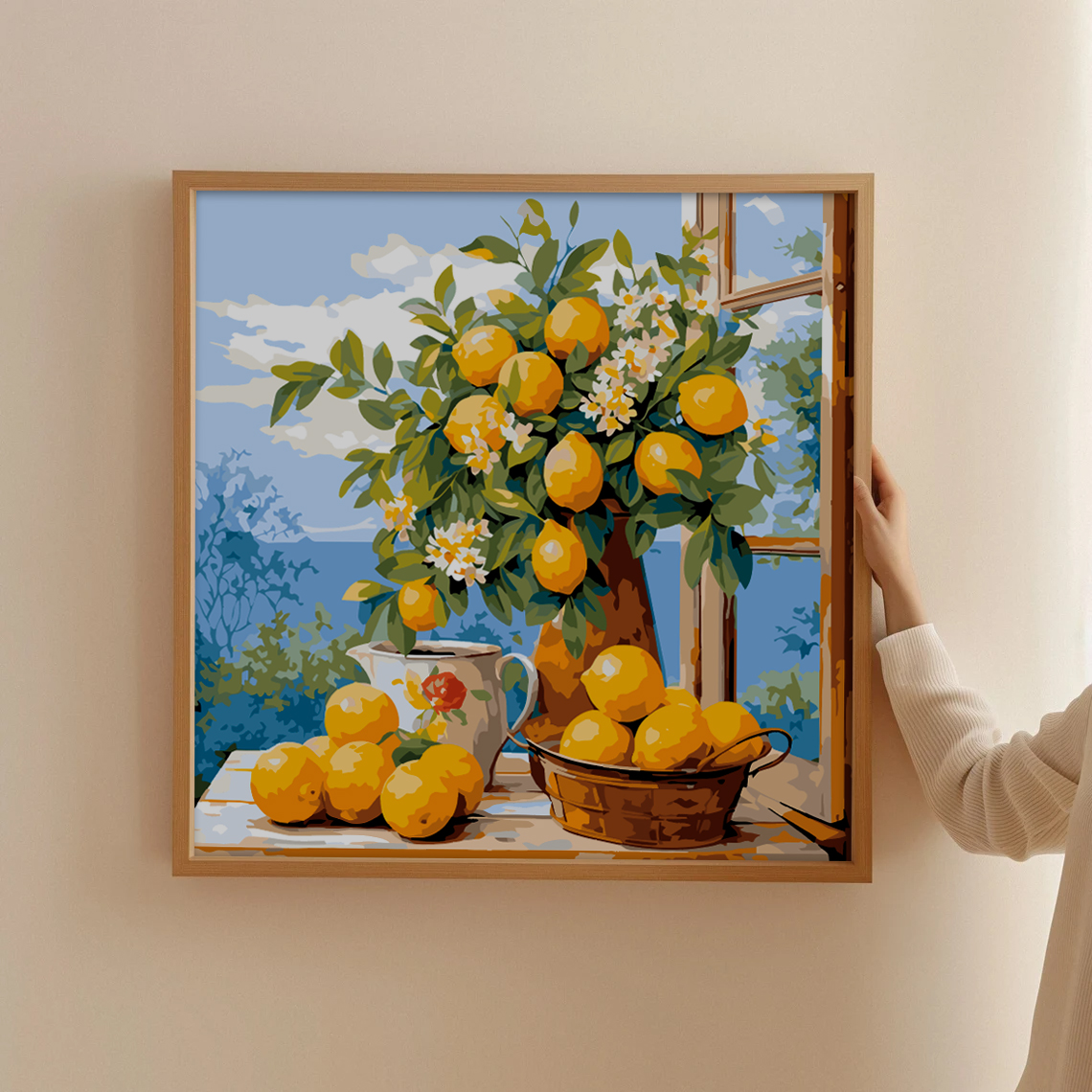 花卉植物数字油画diy手工填色丙烯画减压捧花送女朋友礼物装饰画图片