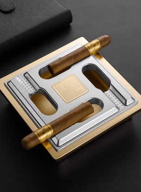 IFENG大号季风专用防风防尘雪茄烟灰缸多槽盖合金砂金大尺寸创意