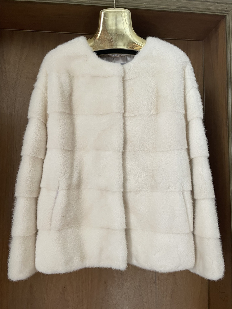 爱丽丝 人间富贵花 貂皮大衣女整貂横排圆领小母貂水貂皮草外套冬