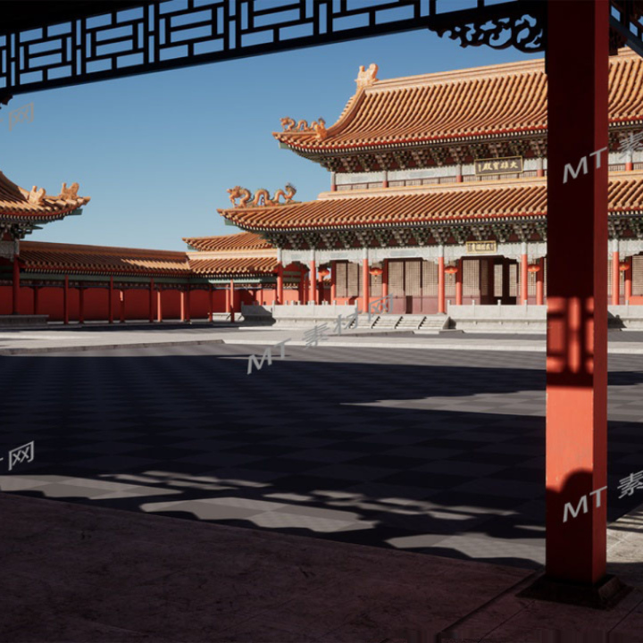 UE5虚幻5次世代中国风古代皇宫宫殿建筑场景环境模型AsianModular