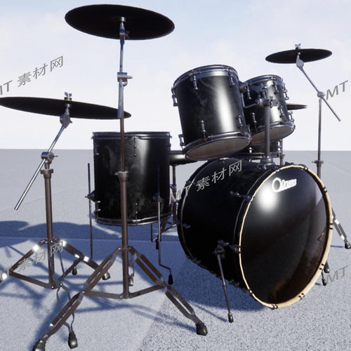 UE5虚幻5次世代写实乐器架子鼓模型道具素材包Modular Drums Pack