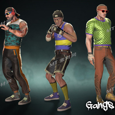 UE5虚幻5次世代街头嘻哈格斗人物角色动画模型Gangs Pack 02