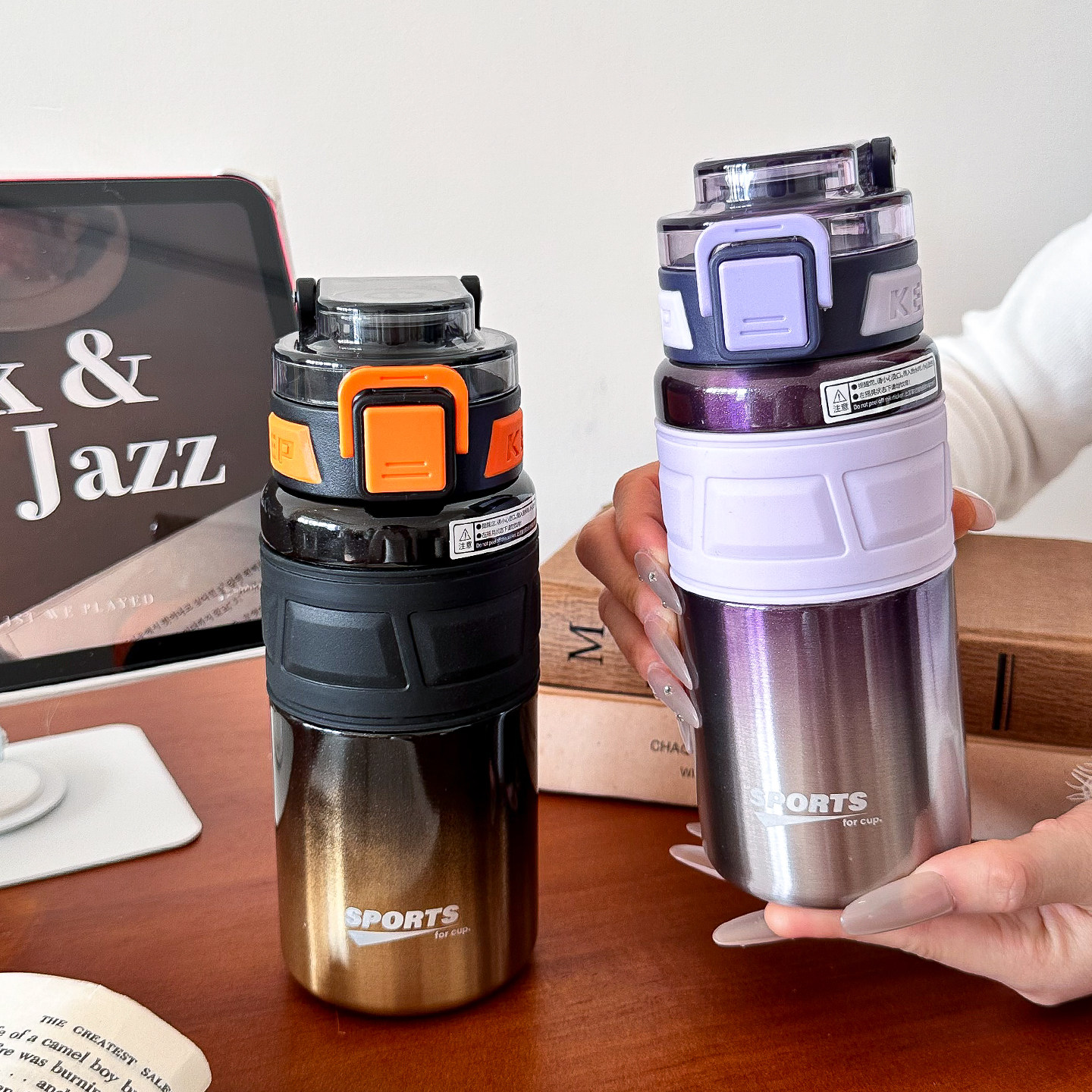 潮酷ins男生保温杯316不锈钢运动便携水杯上学专用学生双饮吸管杯,餐饮具,保冷/保温杯,淘宝优惠券,粉丝福利购,淘宝优惠卷