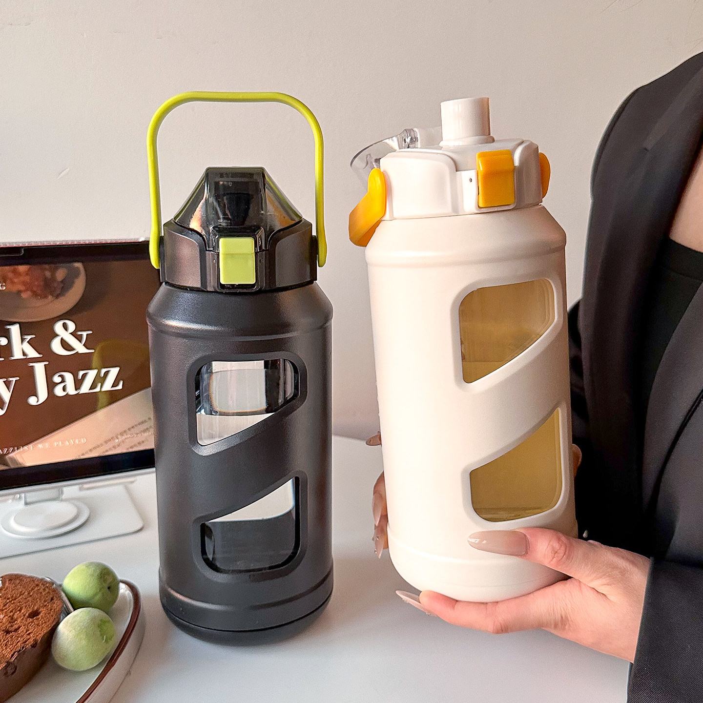 大容量玻璃杯2026新款高级男士运动水杯双层隔热夏季旅行便携水壶,餐饮具,玻璃杯,淘宝优惠券,粉丝福利购,淘宝优惠卷