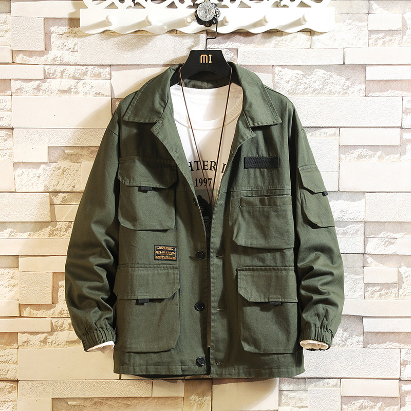 Punchinello work clothes Jacket Trend Korean Edition Multiple pockets coat have cash less than that is registered in the accounts leisure time Easy Large 5XL200 Pounds of clothesin the Men's clothing, Jacket  category - from Buy2taobao.com to provide professional Taobao agent buy service