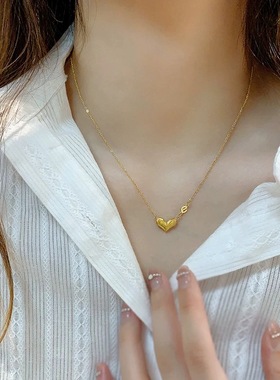 2025年新款爆款怦然心动项链女款越南沙金仿真黄金不掉色正品首饰