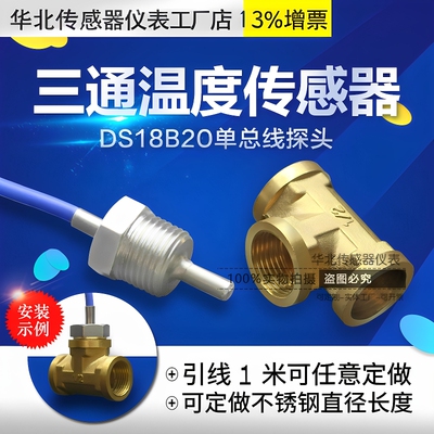 三通DS18B20螺纹防水DN高温探头