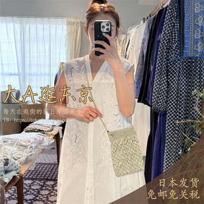 大A逛东京ne quittez pas日本代购 钩花编织单肩斜挎包包