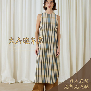 限时 大A逛东京Edition日本代购 棉混格纹无袖连衣裙2色日本制