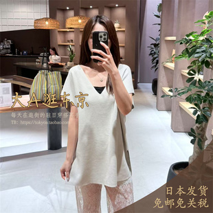 大A逛东京CHAOS日本代购 3色 混人造丝V领针织衫