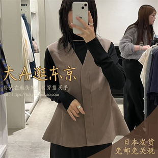 7折大A逛东京1er日本代购 V领荷叶边马甲上衣B1053AFV029