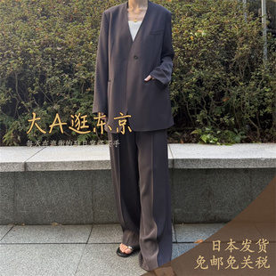 26春夏3月中大A逛东京qualite日本代购 纯色通勤百搭直筒西装裤