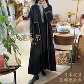 pas日本代购 大A逛东京ne quittez 褶皱棉质刺绣连衣裙2色