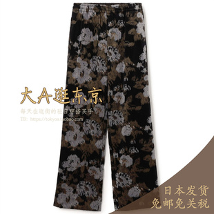 日本制 100％天鹅绒印花百搭休闲裤 大A逛东京caban日本 新款