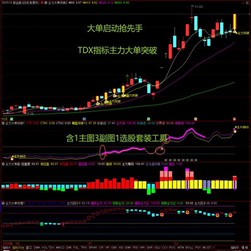 大单启动抢先手TDX指标主力大单突破含1主图3副图1选股套装工具