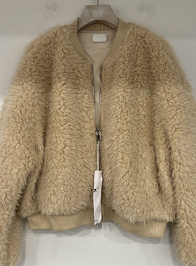 2024秋季新款韩版W327小奶卷托斯卡纳皮毛一体短款外套女现货