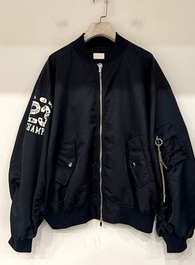 2025新款W327韩版潮牌字母卡通印花宽松休闲棒球服夹克外套女现货