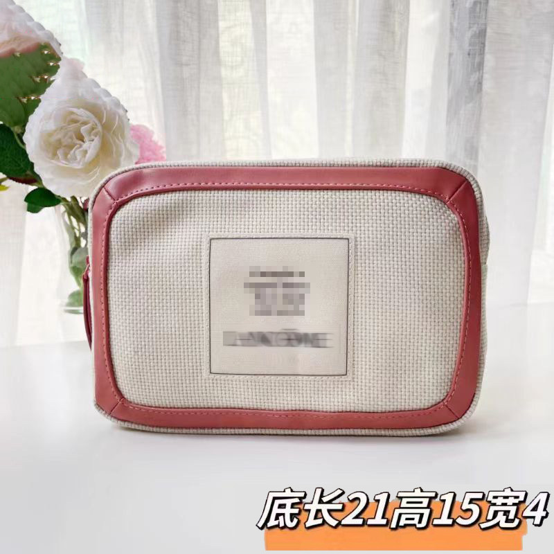 棉麻零钱化妆包简约小巧便携大容量专柜礼包高级纯色洗漱包收纳包