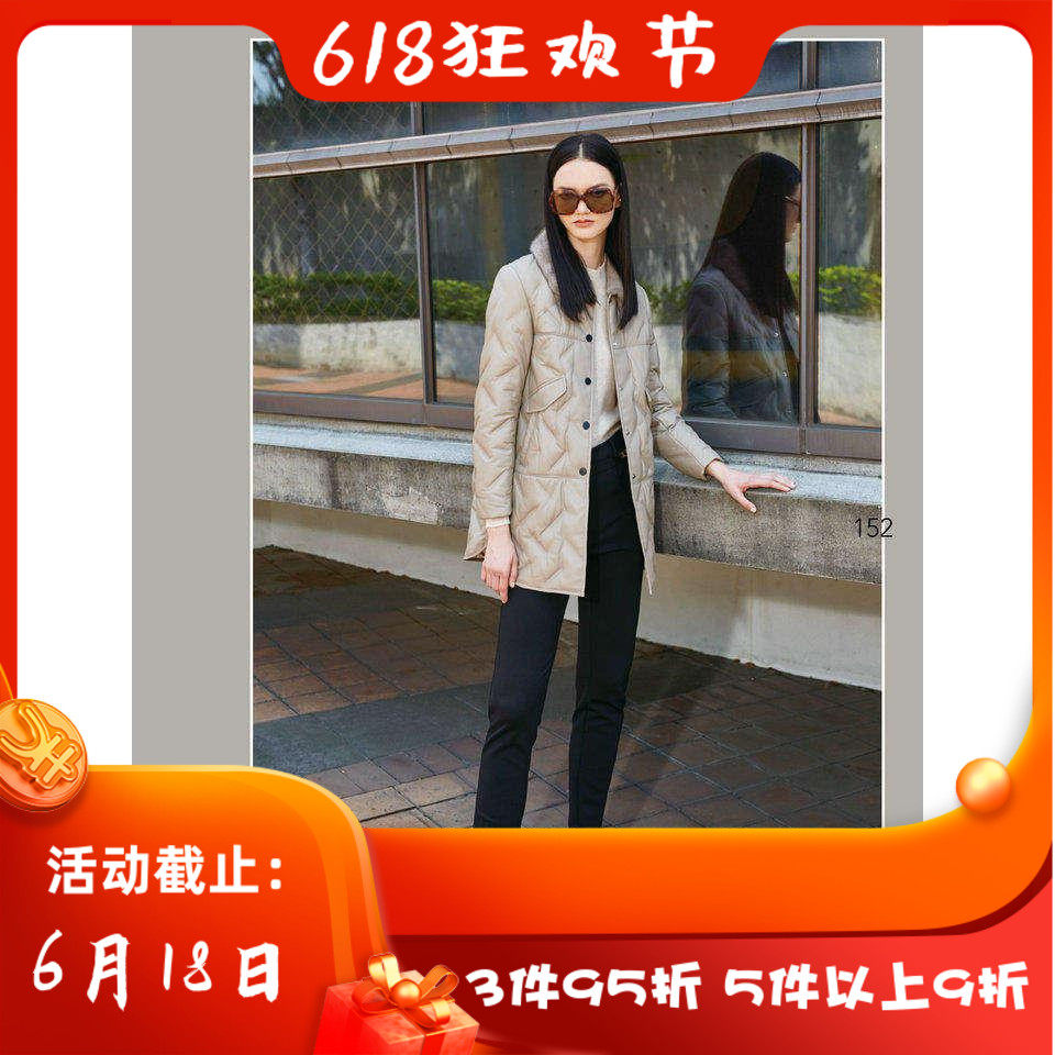 台湾 女装 J景 秋冬 女装 *Q519H 休闲 水貂毛毛领 外套 7980