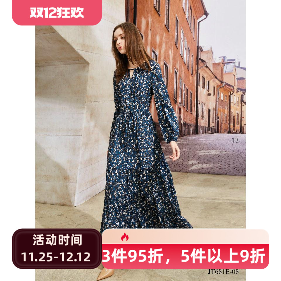 台湾 女装 J景 秋冬 新款 女装 *T681E 时尚修身显瘦连衣裙 3580