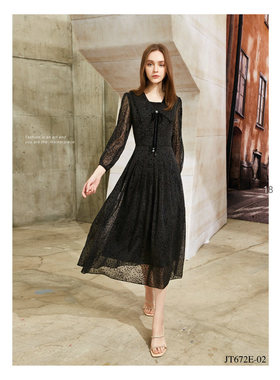 台湾 女装 J景 秋冬 新款 女装 *T672E 时尚修身显瘦连衣裙 3780