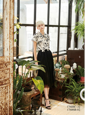 台湾女装 J景 春夏 新款 可议价 17686B 百搭 显瘦 休闲半裙 1780