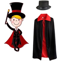 魔术师演出服成人 儿童魔法师的帽子万圣节双面披风舞台演出服装