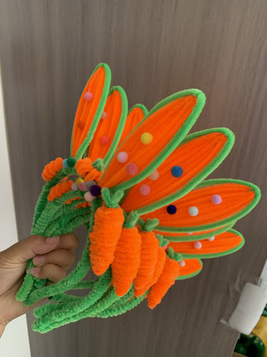 成品儿童成人萝卜兔发箍DIYdiy手工扭扭棒幼儿园加密毛根批发定制
